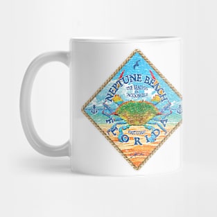 Neptune Beach, Florida, with Blue Crab on Beach Mug